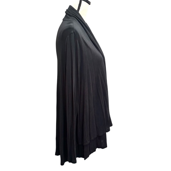 DKNY BLACK DOUBLE LAYER SWING OPEN CARDIGAN - Picture 4 of 12